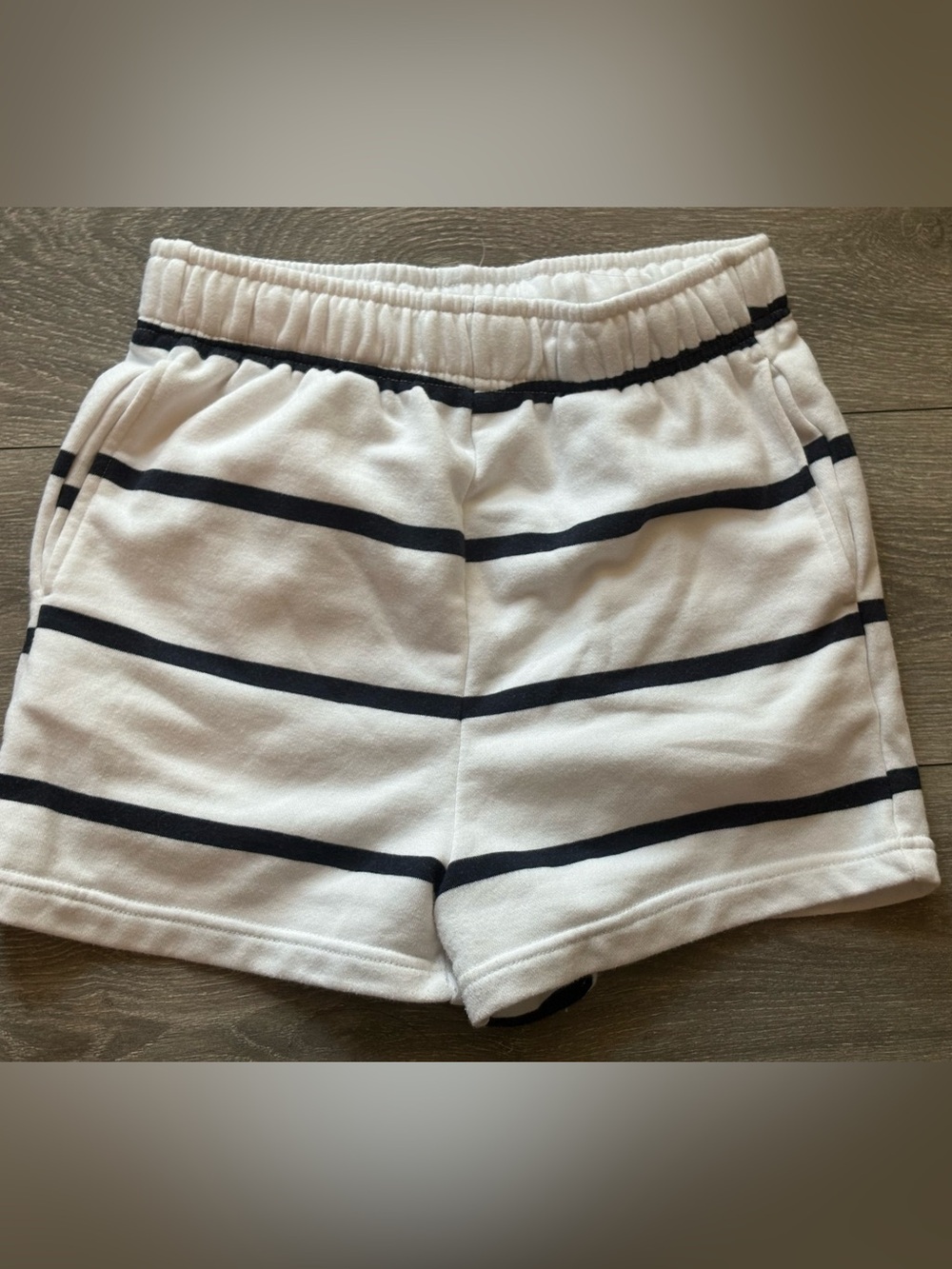 Women’s XS Jockey White & Black Striped Knit Shorts